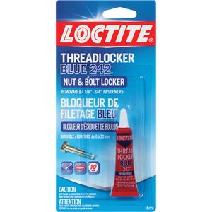 242 Threadlocker - 6 ml, Tube, Medium, 10 min., 24 hrs., Blue, 15 lbs. / 40 lbs., Apply above 50°F (10°C)
