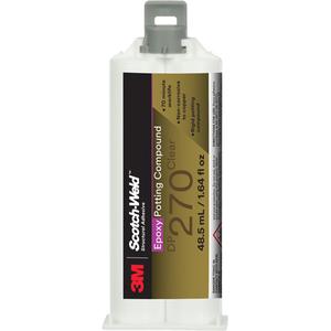 Scotch-Weld™ Epoxy Potting Compound - 1.7 fl. oz./48.5 ml, Dual Cartridge, Clear, 70 min., 48 hrs., Two-Part, 2500 PSI, 22°C (72°F)