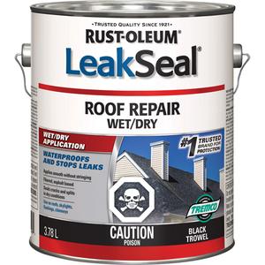 LeakSeal® Wet/Dry Roof Repair - Gallon, 3.78 L, Black Trowel
