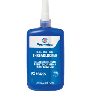 Threadlocker - 250 ml, Bottle, Medium, 20 min., 24 hrs., Blue, 150 in. lb. / 60 in. lb.