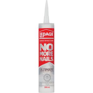 No More Nails® Construction Adhesive - 266 ml, Tube, Clear, 15 min., 24 hrs., 1.6 - 1.7, Heavier Than Air, 109 °C (228.2 °F), 3.49 %, 58.2 g/l