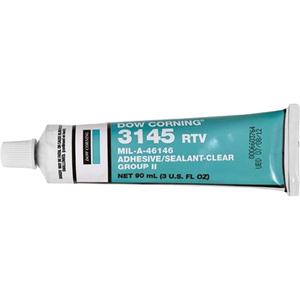 Dowsil RTV 3145 Silicone Adhesive Sealant MIL-A-46146 - 90 ml, Clear, Tube