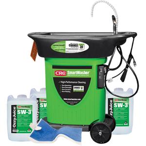 SmartWasher SW-323 Mobile Parts Washer Kit - 50", 48", 42", Plastic, (1) SW-23 SmartWasher® Unit; (3) 5-Gallon jugs of OzzyJuice® SW-3 Truck Grade Degreasing Solution; (1) FL-4 OzzyMat® Multi-Layer Fluid Activation Mat
