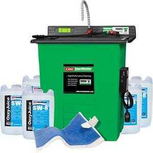 SmartWasher SW-825 Signature Parts Washer Kit - 41", 39", 29", Plastic, (1) SW-25 SmartWasher® Unit; (5) 5-Gallon jugs of OzzyJuice® SW-8 Aircraft; Weapons & Select Metals Degreasing Solution; (1) FL-4 OzzyMat® Multi-Layer Fluid Activation Mat