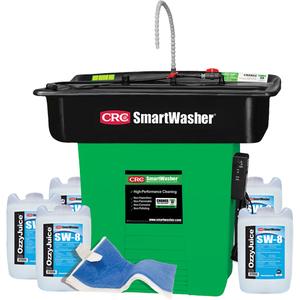 SmartWasher SW-828 SuperSink Parts Washer Kit - 42", 53", 48", Plastic, (1) SW-28 SmartWasher® Unit; (5) 5-Gallon jugs of OzzyJuice® SW-8 Aircraft; Weapons & Select Metals Degreasing Solution; (1) FL-4 OzzyMat® Multi-Layer Fluid Activation Mat