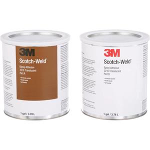 Scotch-Weld™ Adhesive - 1 gal., 32 fl. oz., 2 fl. oz., Pail, Translucent, 90 min., 7 Days, Two-Part