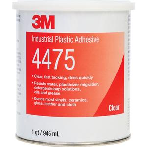 Scotch-Weld™ Industrial Plastic Adhesive - 16 oz., 5 gal, 5 oz., Can, Clear