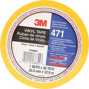 471 Vinyl Tape - 25.4 mm (1"), 50.8 mm (2"), 32.9 m (108'), 5.2 mils, Yellow