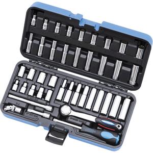 SW1442C-12 SAE/Metric 12-Point Socket Wrench Set - 1/4", Hand/Standard, Deep, 42, Deep Length Metric Sockets (4, 5, 6, 7, 8, 9, 10, 11, 12 mm); Deep Length SAE Sockets (3/16, 7/32, 1/4, 9/32, 5/16, 11/32