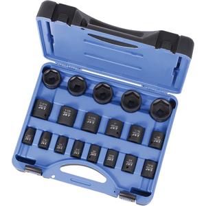 PS1912 SAE 6-Point Socket Set - 1/2", Impact, Deep, 19, 3/8"; 7/16"; 1/2"; 9/16"; 5/8"; 11/16"; 3/4"; 13/16"; 7/8"; 15/16"; 1"; 1-1/16"; 1-1/8"; 1-3/16"; 1-1/4"; 1-5/16"; 1-3/8"; 1-7/16"; 1-1/2"