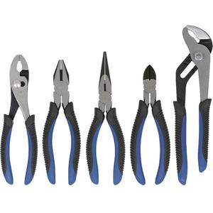 JIPS-5SHD Super Heavy-Duty Industrial Pliers Set - 5, 8" Slip Joint Pliers; 8" Linemans Pliers; 8" Long Nose Pliers; 7-1/2" Diagonal Cutters; 10" Groove Joint Pliers