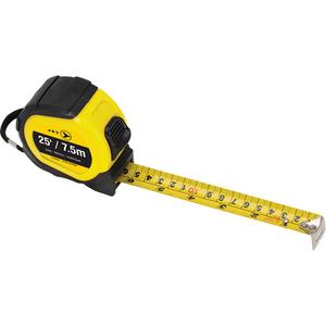 JTM-425SM Tape Measure - 25', Imperial & Metric, Steel, ABS