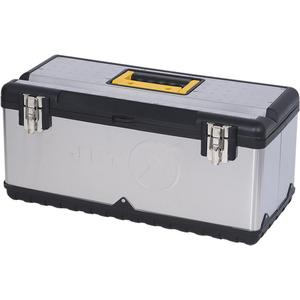 JPSTB-22 Stainless Steel Hand Tool Box - 11", 22-1/2", 10-3/4", Grey/Black, 2660 in³, 21" x 8"