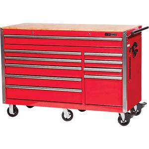 PRC5610 Pro Series Roller Cabinet - 10, Red, 24-1/10", 55-9/10", 39-7/10", Up to 200 lbs., 1800 lbs., (4) AC, (2) USB, 23872.8 cm³