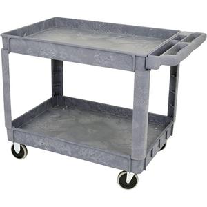 JPTC-3624 Heavy-Duty Polypropylene Shop Cart - 2, 500 lbs., Plastic, 46", 33-1/4", 25-1/2", Lip Up