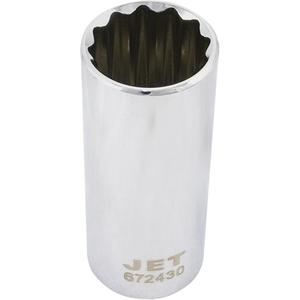 12-Point Chrome Socket - 1/2", 15/16", 12, Hand/Standard, Deep, 15/16", GGG-W-641E, CDA39-GP-12B, ANSI