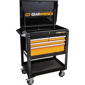 Utility Cart - 4, Black/Orange, 33", 21", 42"