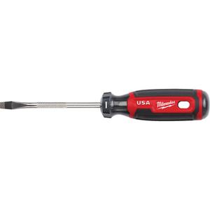 Slotted Screwdriver - 1/4", 4", Round, Cushion Grip, 211 mm, Slotted, 1", Standard