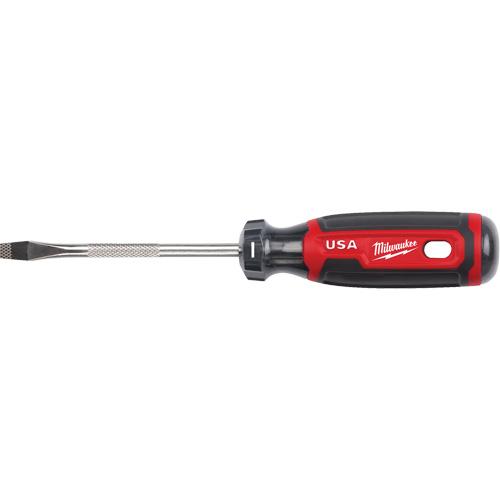 Slotted Screwdriver - 1/4", 4", Round, Cushion Grip, 211 mm, Slotted, 1", Standard