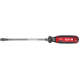 Slotted Screwdriver - 3/8", 8", Round, Cushion Grip, 330 mm, Slotted, 1.4", Standard
