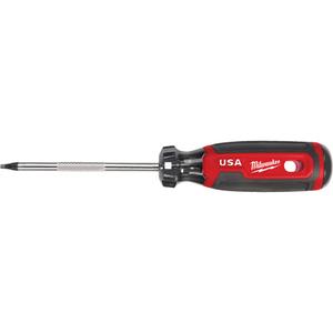 Square Screwdriver - #2, 4", Round, Cushion Grip, 211 mm, Square, 1", Standard