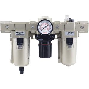 Filter, Regulator, Lubricator with Metal Bowl - 1/2" NPT, 141 SCFM @ 100 PSI, 150 PSI, Polycarbonate, 5°C - 60°C, 1/4 (F) NPT