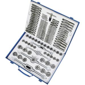 TD110A SAE/Metric Premium Alloy Tap & Die Set - 110, #4-40, #6-32, #8-32, #10-24, #10-32, #12-24, 1/4-20, 1/4-24, 1/4-28, 1/4-32, 5/16-18, 5/16-24, 3/8-16, 3/8-24, 7/16-14, 7/16- 20, 1/2-13, 1/2-20