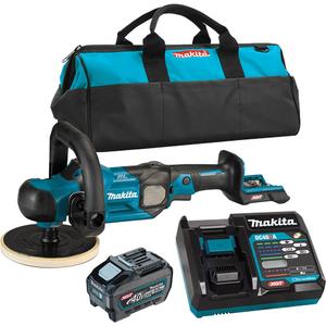 XGT Brushless Cordless Polisher - 40V Max (5.0Ah) Li-Ion Battery BL4050F; Rapid Charger; Side Handle; Hook and Loop Backing Pad; Wool Pad; Loop Handle; Sleeve; Hex Wrench 6; Tool Bag, 2.5 m/s², 80 dB(A)