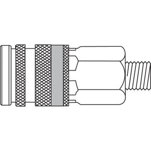 Quiksilver 1/4" Industrial High Pressure Couplers - Zinc Plated Steel, 1/4"