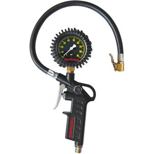 Pistol Grip Dial Inflator Gauge - 0 to 90 PSI, 1 psi