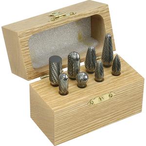 Double Cut Carbide Burr Set - 8, 1/4", Carbide