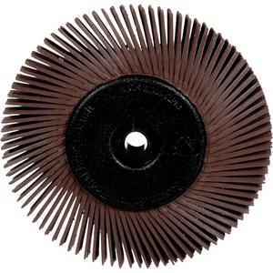 Radial Bristle Brushes for Bench Grinders - 36X, 80X, 6", Dark brown, 10000