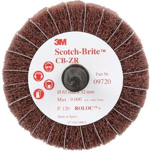 Scotch-Brite™ Combi-Wheel - 2-1/2", 120, 180, 80, Roloc™, Aluminum Oxide