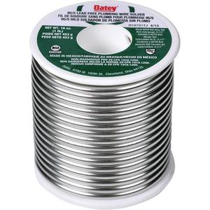 95/5 Plumbing Solder - 0.3125", Solid, Lead-Free, 95% Tin 5% Antimony, Wire, 450°F - 464°F, 1 lb.