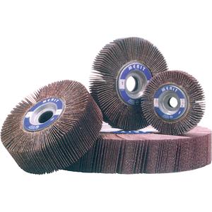 Flap Wheels - Bench Mounted Flap Wheels - 8", 120, 40, 60, 80, 180, 1", 1", Aluminum Oxide/Ceramic, 4500
