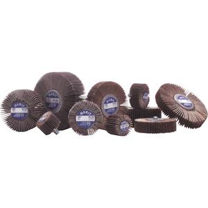 Flap Wheels - Mandrel Mounted Flap Wheels - 1", 120, 60, 80, 240, 40, 5/8", 1/4", Aluminum Oxide/Ceramic, 30000