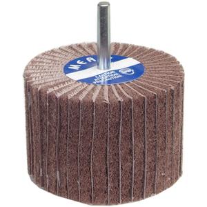 Non-Woven Interleaf Flap Wheel - 2", 1", 320, 1/4", Aluminum Oxide, Shank, 12 000