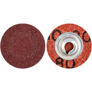Quick-Change Surface Preparation Disc - 1", TS (Type II), 80, Aluminum Oxide, Aluminum, Brass, Bronze, Carbon Steel, Stainless Steel, Titanium, Turn-On/Off, 2-Ply Y-Weight Polyester