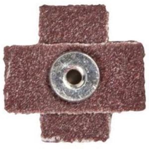 Cross Abrasive Pad - Cross, 100, 1-1/2", 1-1/2", Aluminum Oxide, None, 1/2", 8-32, 8