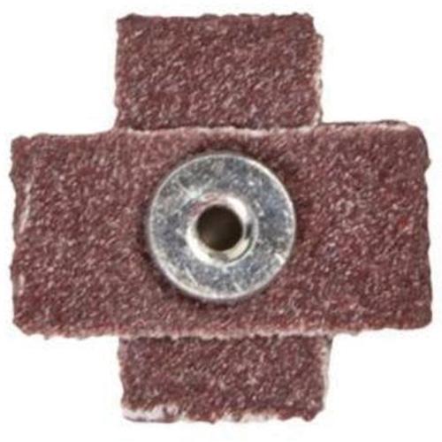 Cross Abrasive Pad - Cross, 100, 1-1/2", 1-1/2", Aluminum Oxide, None, 1/2", 8-32, 8