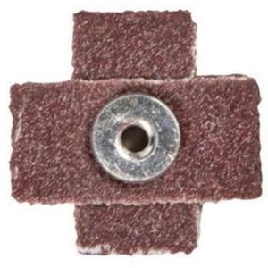 Cross Abrasive Pad - Cross, 80, 2-1/4", 2-1/4", Aluminum Oxide, None, 1/2", 8-32, 8