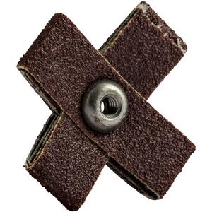 Cross Abrasive Pad - Cross, 80, 1-1/2", 1-1/2", Aluminum Oxide, None, 1/2", 8-32
