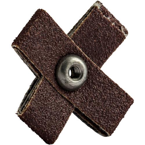 Cross Abrasive Pad - Cross, 80, 1-1/2", 1-1/2", Aluminum Oxide, None, 1/2", 8-32
