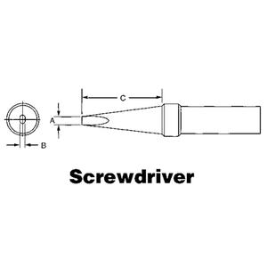WTCPT Temperature Controlled Soldering Stations - PT Series Tips - Screwdriver, 0.093", 0.020", 0.62"