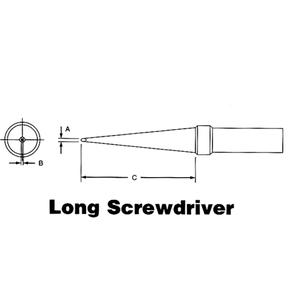 WTCPT Temperature Controlled Soldering Stations - PT Series Tips - Long Screwdriver, 0.046", 0.026", 1.00"