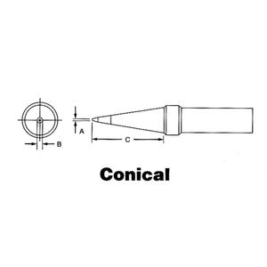 WTCPT Temperature Controlled Soldering Stations - PT Series Tips - Conical, 0.031", 0.012", 0.62"