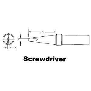 ET Series Tips For TEF891 Soldering Pencil - Screwdriver, 0.062", 0.032", 0.625"