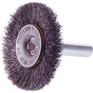 WHEEL BRUSH CRIMPED 1-1/2" 1/4" SHANK .006 - 1-1/2", 0.006", Stainless Steel