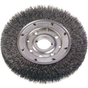Crimped Wire Wheel Brushes - Narrow Face - 6", 5/8", 0.014", Stainless Steel, 1-1/4", 1.125, 6000