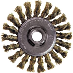 High Speed Small Grinder Knot Wire Wheel Brush - 4", 0.02", Stainless Steel, 5/8"-11, Steel, 42924, 20000